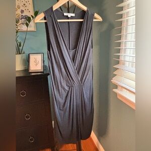 LOFT Blue Sheath Cocktail Dress Sleeveless Plunge Women’s Small Knee Length